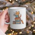 Kawaii Cat Coffee Books Teacher Men Women Girls Kids Graphic Print Coffee Mug