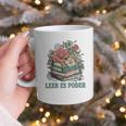 Leer ES Poder Cute Floral Spanish Teacher Book Reading Graphic Print Coffee Mug