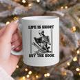 Life Is Short Buy The Book Skeleton Book Lover Reading Graphic Print Coffee Mug