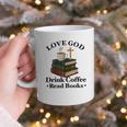 Love God Drink Coffee Read Books Lovers Jesus And Coffee Graphic Print Coffee Mug Love God Drink Coffee Read Books Lovers Jesus And Coffee Graphic Print Coffee Mug