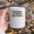 Read Books Lift Weights Fight Fascists Premium Tri-Blend Graphic Print Coffee Mug