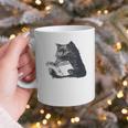 Reading Cat Cat Book Lover Graphic Print Coffee Mug