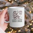 Retro Cowgirl ReadingTee Saddle Up With A Good Book Western Graphic Print Coffee Mug