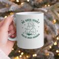 He Sees What You'Ve Been Reading Christmas Bookish Santa Premium Tri-Blend Graphic Print Coffee Mug