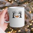 Skeleton Reading Book In Hammock Halloween Reader Graphic Print Coffee Mug
