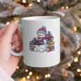 Snowman Reading Book Lovers Christmas Bookworm Librarian Graphic Print Coffee Mug Snowman Reading Book Lovers Christmas Bookworm Librarian Graphic Print Coffee Mug