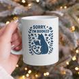 Sorry I'm Booked Cat Reading Book Boho Flowers Vintage Graphic Print Coffee Mug