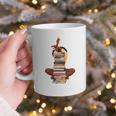 Woman And Books Stack Afro Girl Book Lover Graphic Print Coffee Mug