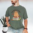 100 Days Of Chill Cute Capybara School Book Lover Men's Comfort Colors T-Shirt Moss