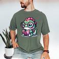 Adorable Book Lover Basilisk With Reading Glasses Cute Men's Comfort Colors T-Shirt Moss Adorable Book Lover Basilisk With Reading Glasses Cute Men's Comfort Colors T-Shirt Moss