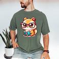 Adorable Book Lover Chipmunk With Reading Glasses Cute Premium Men's Comfort Colors T-Shirt Moss