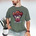 Adorable Book Lover Cowboy With Reading Glasses Cute Men's Comfort Colors T-Shirt Moss Adorable Book Lover Cowboy With Reading Glasses Cute Men's Comfort Colors T-Shirt Moss
