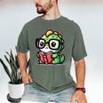 Adorable Book Lover Iguana With Reading Glasses Cute Men's Comfort Colors T-Shirt Moss