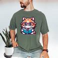 Adorable Book Lover Maine Coon Cat With Reading Glasses Cute Men's Comfort Colors T-Shirt Moss Adorable Book Lover Maine Coon Cat With Reading Glasses Cute Men's Comfort Colors T-Shirt Moss