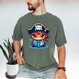Adorable Book Lover Pirate With Reading Glasses Cute Men's Comfort Colors T-Shirt Moss Adorable Book Lover Pirate With Reading Glasses Cute Men's Comfort Colors T-Shirt Moss