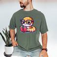 Adorable Book Lover Rattlesnake With Reading Glasses Cute Men's Comfort Colors T-Shirt Moss Adorable Book Lover Rattlesnake With Reading Glasses Cute Men's Comfort Colors T-Shirt Moss