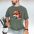 Adorable Book Lover Salmon With Reading Glasses Cute Men's Comfort Colors T-Shirt Moss