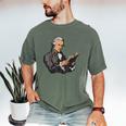 Alexander Hamilton Reading A Book Men's Comfort Colors T-Shirt Moss
