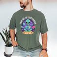 Alien Reader Reading Teacher Librarian Book Lover Men's Comfort Colors T-Shirt Moss