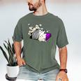 Asexual Book Lover LGBT Reading Pride Ace Flag Daisy Men's Comfort Colors T-Shirt Moss