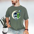 Astronaut Reading Book To Alien Shirt Moon Space Lover Kids Men's Comfort Colors T-Shirt Moss Astronaut Reading Book To Alien Shirt Moon Space Lover Kids Men's Comfort Colors T-Shirt Moss