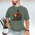 Attila The Hun Reading A Book Men's Comfort Colors T-Shirt Moss