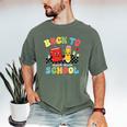 Back To School Checkered Book Pencil Groovy Teacher Student Men's Comfort Colors T-Shirt Moss