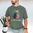 Im With The Banned Book Readers Librarians Read Banned Books Men's Comfort Colors T-Shirt Moss