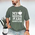Book Coffee Dog Book My Needs Are Simple Men Women Kids Men's Comfort Colors T-Shirt Moss Book Coffee Dog Book My Needs Are Simple Men Women Kids Men's Comfort Colors T-Shirt Moss