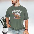 Book Dinosaur T-Rex Bookworm Dino Book Reading Men's Comfort Colors T-Shirt Moss