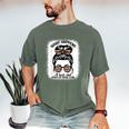 Book Lover What Happens At Book Club Stays Messy Bun Girls Men's Comfort Colors T-Shirt Moss