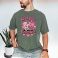 Book Lover Read Your Heart Out Teacher Kids Valentines Men's Comfort Colors T-Shirt Moss