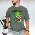 Book Lover Reading Dinosaur Readosaurus Library Men's Comfort Colors T-Shirt Moss Book Lover Reading Dinosaur Readosaurus Library Men's Comfort Colors T-Shirt Moss