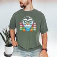 Book Lover Reading Penguin Men's Comfort Colors T-Shirt Moss