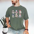 Book Lover Teacher Snowman Reading Books Christmas Winter Men's Comfort Colors T-Shirt Moss