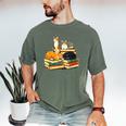 Bookish Cat Lover Cute Reading Squad Books & Kittens Love Men's Comfort Colors T-Shirt Moss