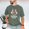 Bookish Goose Cute Geese With Hats Reading Books Men's Comfort Colors T-Shirt Moss Bookish Goose Cute Geese With Hats Reading Books Men's Comfort Colors T-Shirt Moss
