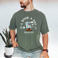 Bookish Mental Health Book A Day Retro Read More Book Men's Comfort Colors T-Shirt Moss