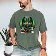 Books Dragon Reading Book Men's Comfort Colors T-Shirt Moss Books Dragon Reading Book Men's Comfort Colors T-Shirt Moss