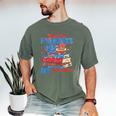 Books Fireworks And Freedom 4th Of July Book Lover Men's Comfort Colors T-Shirt Moss