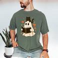 Books Ghost Reading Book Halloween Library Cat Fall Men's Comfort Colors T-Shirt Moss Books Ghost Reading Book Halloween Library Cat Fall Men's Comfort Colors T-Shirt Moss