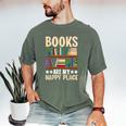 Books Are My Happy Place Men's Comfort Colors T-Shirt Moss