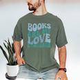 Books Are My Love Language Retro Book Quote Men's Comfort Colors T-Shirt Moss