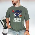 Books Ninja Read Reading Librarian Book Toddler Boys Kids Men's Comfort Colors T-Shirt Moss Books Ninja Read Reading Librarian Book Toddler Boys Kids Men's Comfort Colors T-Shirt Moss
