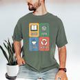 Books Yarn Coffee Repeat Crocheting Men's Comfort Colors T-Shirt Moss