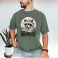 Booktrovert Raccoon Reading And Coffee For Book Lover Men's Comfort Colors T-Shirt Moss