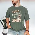 Bookworm Fueled By Sarcasm And Smut Book Reading Men's Comfort Colors T-Shirt Moss