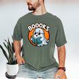BOOOKS Cute Ghost Reading Books Halloween Men's Comfort Colors T-Shirt Moss