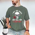 I Buy Her Books And Call Her A Good Girl Skull Rose Bookworm Men's Comfort Colors T-Shirt Moss