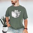 Cat Book Humor How To Train Your Human Men's Comfort Colors T-Shirt Moss